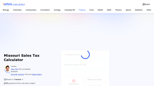 Screenshot of Missouri Sales Tax Calculator