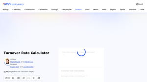Screenshot of Turnover Rate Calculator