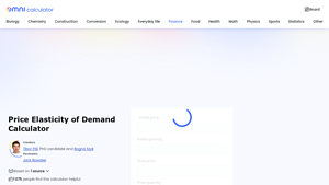 Screenshot of Price Elasticity of Demand Calculator