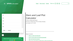 Screenshot of Stem and Leaf Plot Calculator - Plot Generator