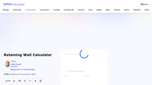 Screenshot of Retaining Wall Calculator