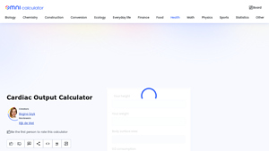 Screenshot of Cardiac Output Calculator