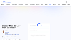 Screenshot of Greater Than Or Less Than Calculator - Omni Calculator