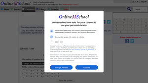 Screenshot of Gaussian elimination calculator - OnlineMSchool
