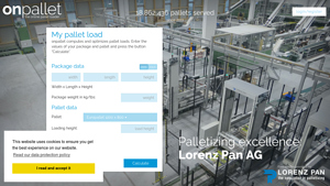 Screenshot of Onpallet.com/ free online pallet calculator | Online Palettier-Rechner ...