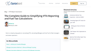 Screenshot of Easiest Way To Calculate Your IFTA – A 4 Step Guide - Switchboard