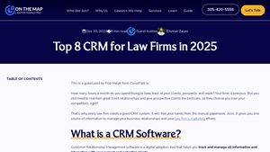 Screenshot of Top 8 CRM for Law Firms in 2025 - On The Map Marketing
