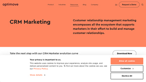 Screenshot of CRM Marketing - Definition & Strategy | Optimove