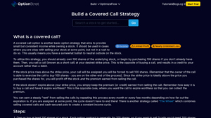 Screenshot of Covered Call | OptionStrat Options Profit Calculator