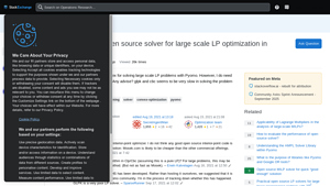 Screenshot of What is the best open source solver for large scale LP optimization ...