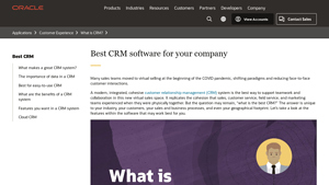 Screenshot of Best CRM Software | Oracle