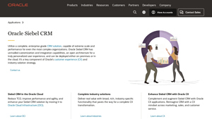 Screenshot of Siebel CRM applications | CX - Oracle