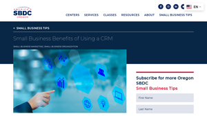 Screenshot of Small Business Benefits of Using a CRM