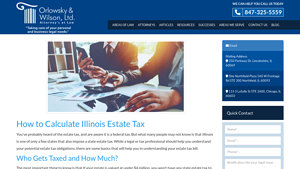 Screenshot of How to Calculate Illinois Estate Tax - Orlowsky & Wilson, Ltd.