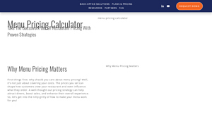 Screenshot of Menu Pricing Calculator - Over Easy Office