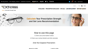 Screenshot of Calculate Your Eye Prescription Strength - Free Online Tool