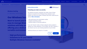 Screenshot of Best Windows hosting provider | OVHcloud Worldwide