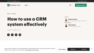 Screenshot of How to Use a CRM System Effectively | PandaDoc