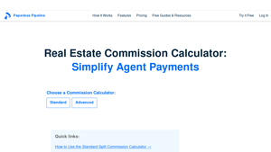 Screenshot of Real Estate Commission Calculator - Paperless Pipeline