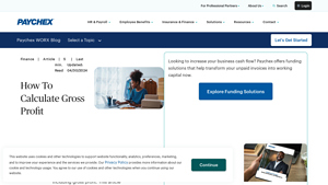 Screenshot of How To Calculate Gross Profit: Formula & Examples - Paychex