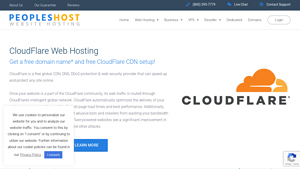 Screenshot of CloudFlare CDN Hosting | PeoplesHost