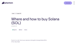 Screenshot of Where and how to buy Solana (SOL) - Phantom