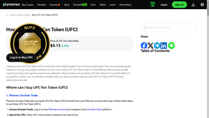 Screenshot of How to Buy UFC Fan Token (UFC) Guide - Phemex