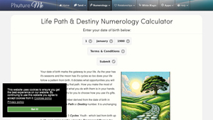 Screenshot of Life Path & Destiny Numerology Calculator - Phuture Me