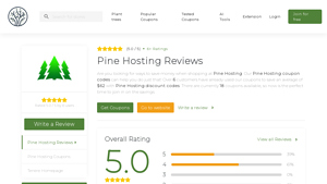 Screenshot of Pine Hosting Reviews - Read Customer Reviews of Pinehosting.com
