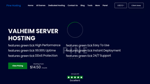 Screenshot of Valheim Server Hosting & Server Rental - Pine Hosting
