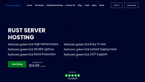 Screenshot of Fast and Reliable Rust Server Hosting
