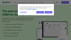 Screenshot of Pipedrive: Sales CRM & Pipeline Management Software