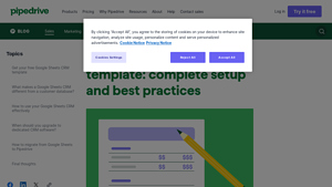 Screenshot of Free Google Sheets CRM Template and How to Use It - Pipedrive