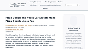 Screenshot of Pizza Dough & Yeast Calculator: Perfect Your Dough Like a Pro