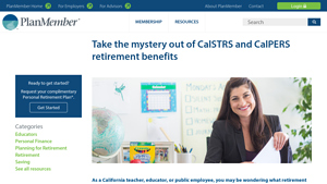 Screenshot of CalSTRS and CalPERS Retirement Benefits - PlanMember Financial