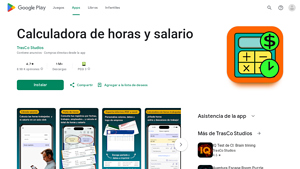 Screenshot of Calculadora de horas y salario - Apps en Google Play