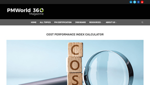 Screenshot of Cost Performance Index Calculator - PMWorld 360 Magazine