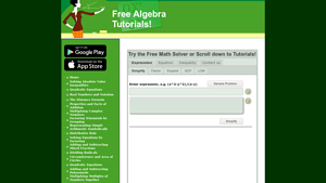Screenshot of Completing the square- online calculator - pocketmath.net