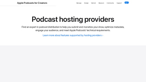 Screenshot of Podcast hosting providers - Apple Podcasts for Creators