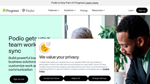 Screenshot of Podio Homepage | Podio