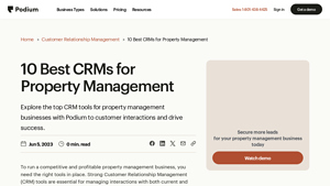 Screenshot of 10 Best Property Management CRM Software for 2025 - Podium