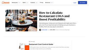 Screenshot of How to Calculate Restaurant COGS and Boost Profitability - Toast POS