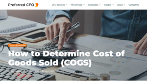 Screenshot of How to Calculate the Cost of Goods Sold (COGS) | Preferred CFO