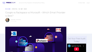 Screenshot of Google vs Rackspace vs Microsoft – Which Email Provider is Best?