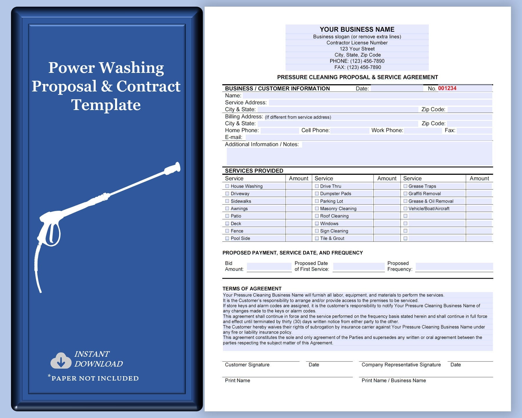 Featured image for pressure washing estimate calculator - Pressure Washing Estimate Template - Etsy