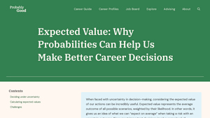 Screenshot of Expected Value: Why Probabilities Can Help Us Make Better Career ...