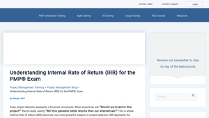 Screenshot of Understanding Internal Rate of Return (IRR) for the PMP® Exam