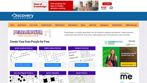 Screenshot of Discovery Education Puzzlemaker: Online Puzzlemaker | Create ...