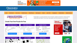 Screenshot of Discovery Education Puzzlemaker: Online Puzzlemaker | Create ...