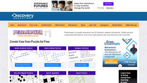 Screenshot of Discovery Education Puzzlemaker: Online Puzzlemaker | Create ...
